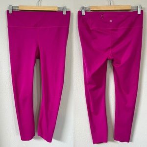 Athleta Electric Fuchsia Velocity Laser-Cut Capri Leggings Women's Small